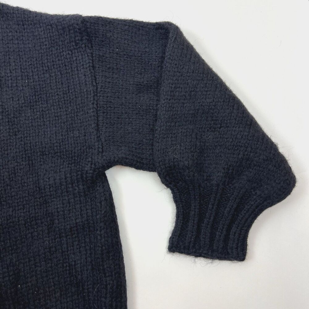 Lisa Says Gah Cece Turtleneck Sweater Size M/L Black Ink Bow Knit Oversized Cozy - Picture 9 of 14